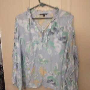 Zac & Rachel Floral Silk and Rayon Blend Blouse